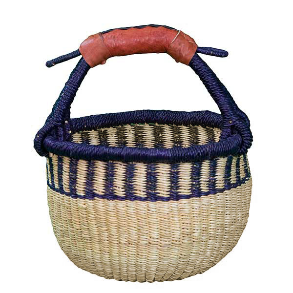 G-149AN+-5 Basket with leather handle from Africa