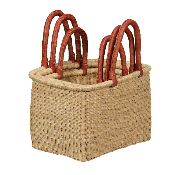 G-145N: NATURAL Set of 3 Rectangle Baskets